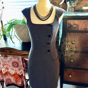 White House Black Market Black and White Midi Dress